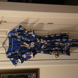 ALEXIA ADMOR WOMEN'S PLUS SIZE BLUE FLORAL WRAP DRESS SIZE 3X